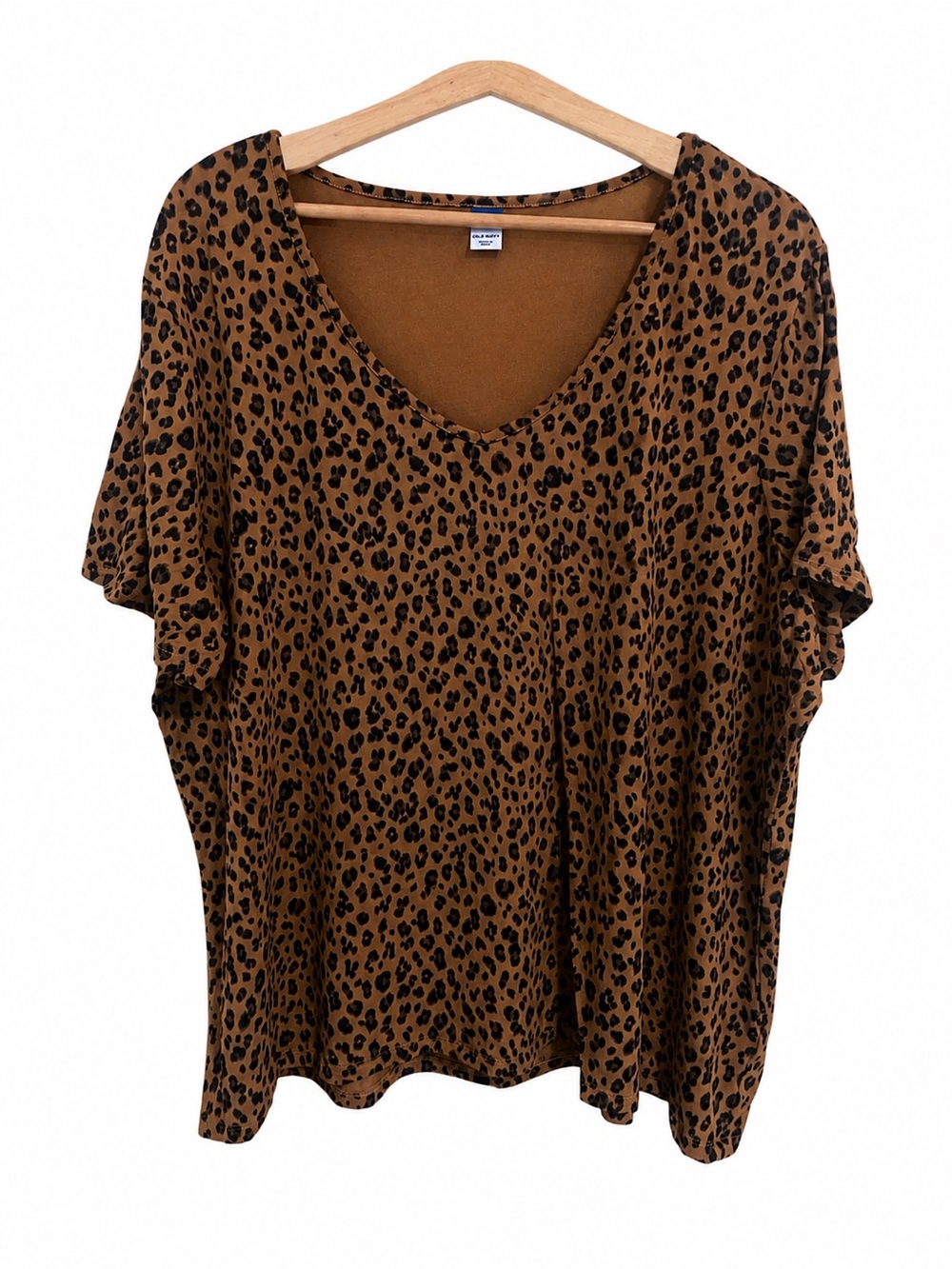 Old Navy Luxe Leopard Print V-Neck Short Sleeve Tee XXL